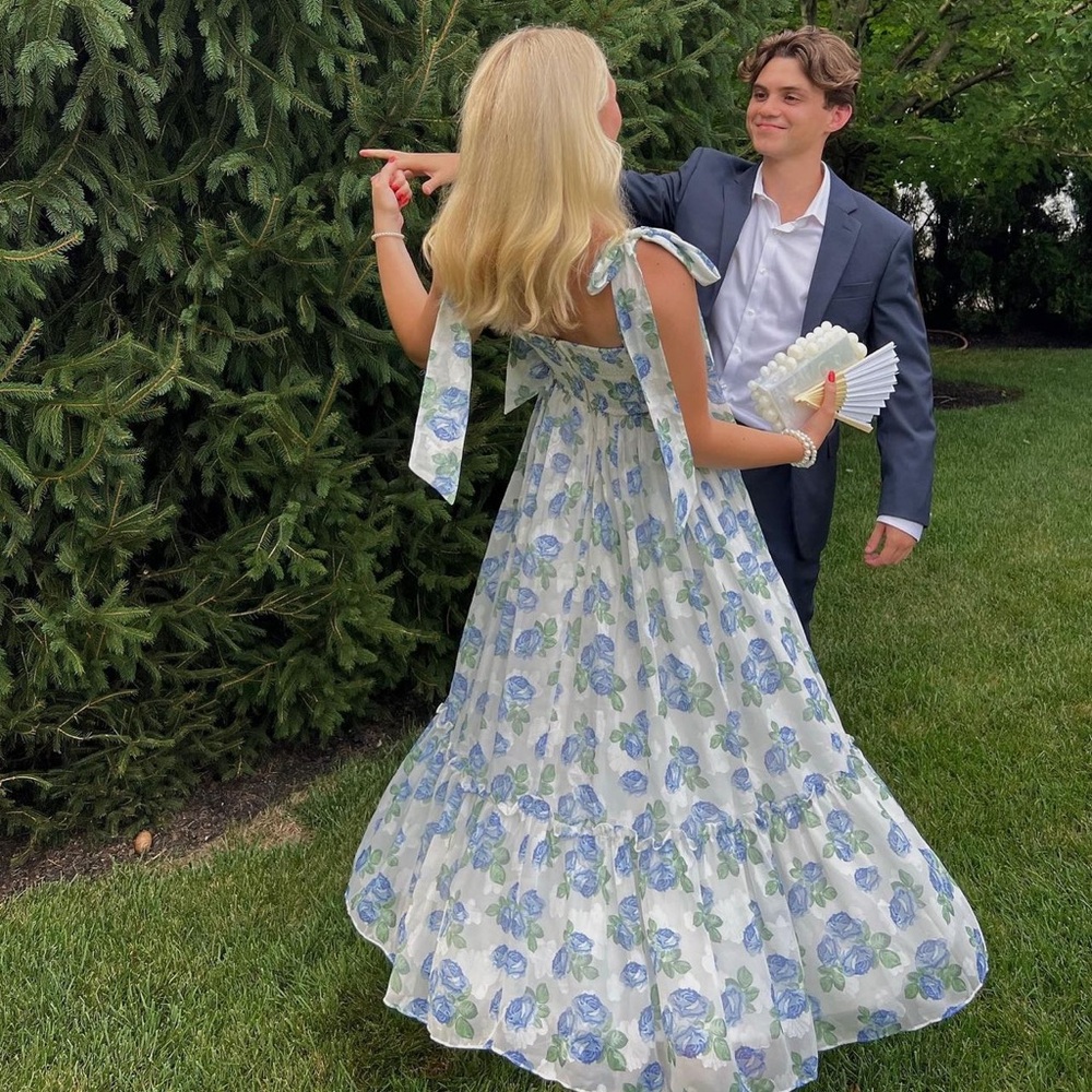 Gorgeous White + Blue Gown
